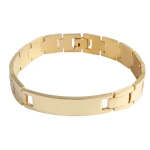 Classy Men Gold Modern Steel Bracelet