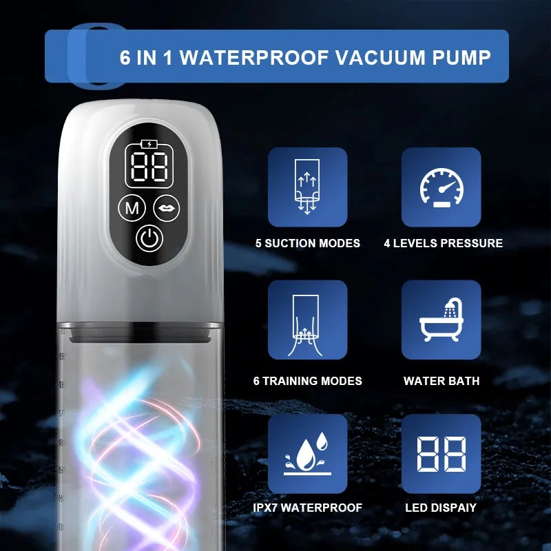 Electric Waterproof Penis Pump With 5 Sucking Modes