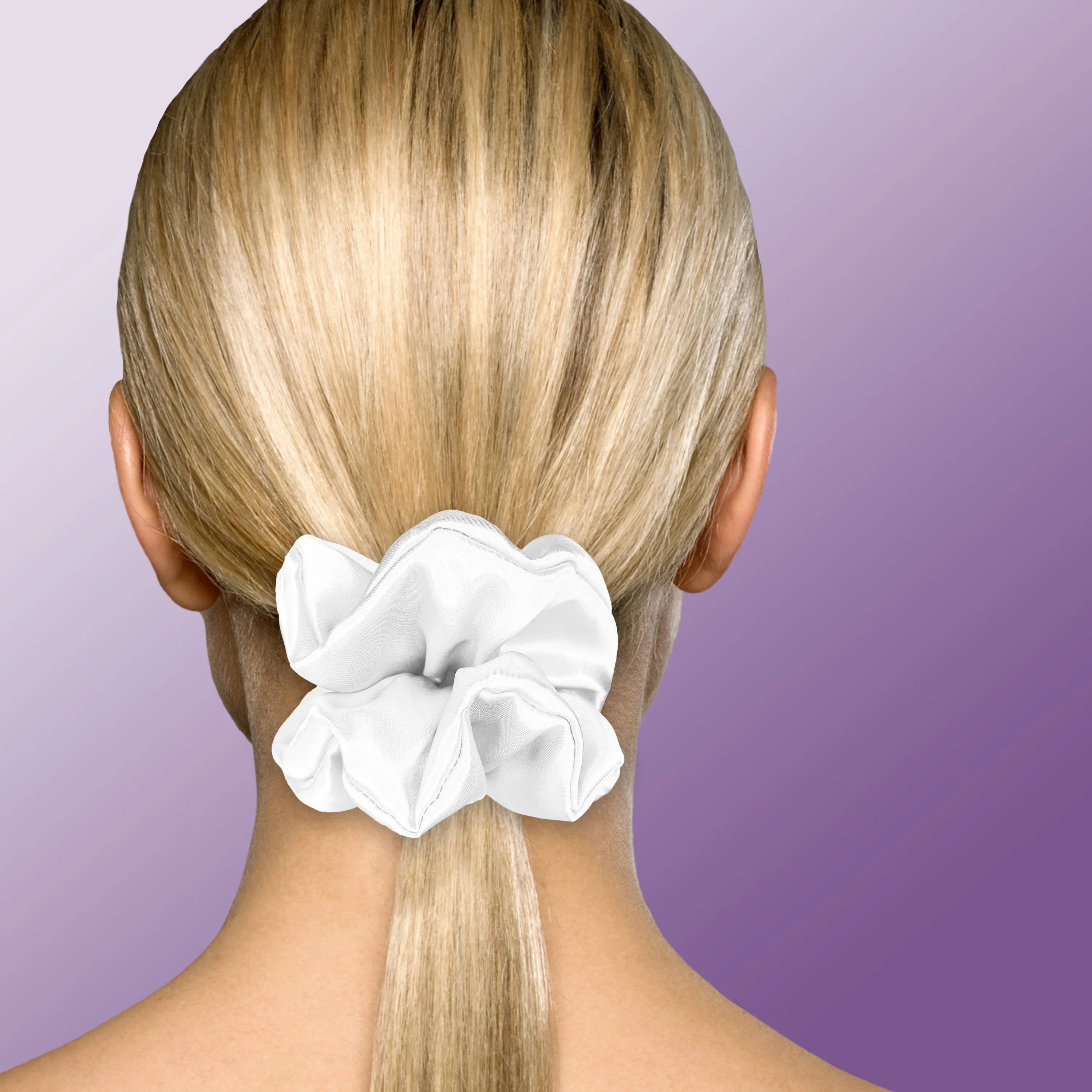 Scrunchies Premium Bridal Satin Available in 3 Sizes Made in the USA White