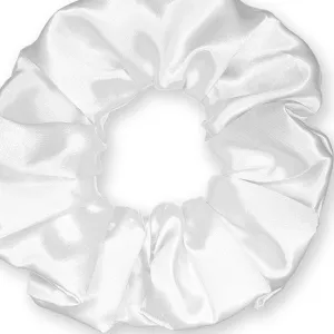 Scrunchies Premium Bridal Satin Available in 3 Sizes Made in the USA White