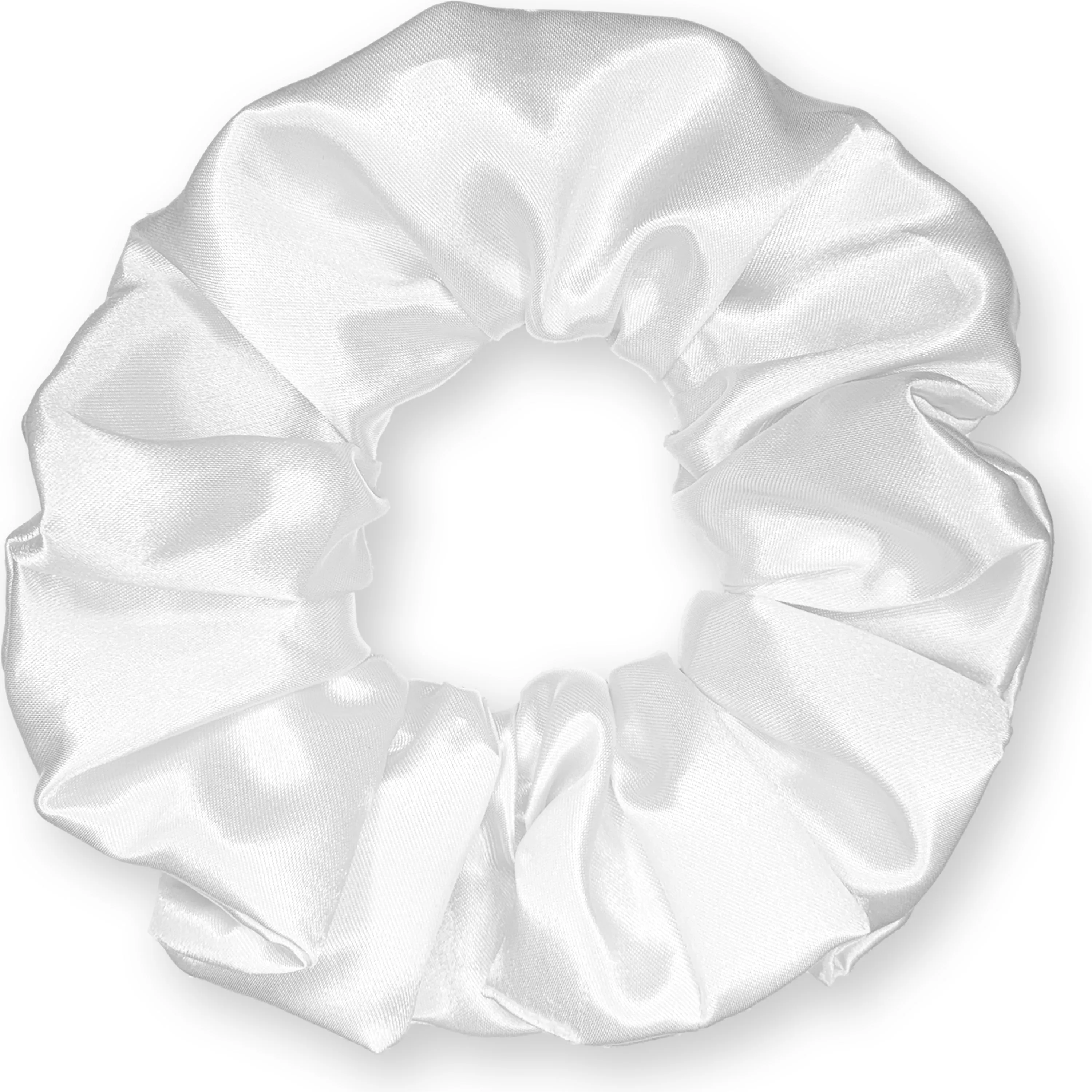 Scrunchies Premium Bridal Satin Available in 3 Sizes Made in the USA White