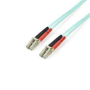 Startech.Com Aqua Om4 Duplex Multimode Fiber - 3M/ 9 Ft - 100 Gb - 50/125 - Om4 Fiber - Lc To Lc Fiber Patch Cable (450F